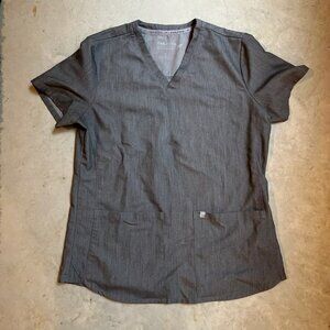 Fabletics‎ 2 Pocket Gray Scrub Top Women’s Small